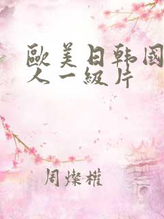 欧美日韩国产成人一级片