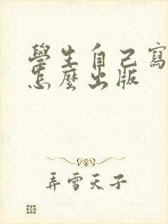学生自己写小说怎么出版