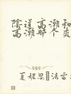 阴道高潮和阴蒂高潮哪个爽