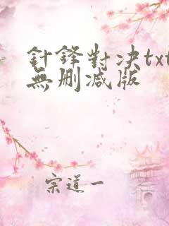 针锋对决txt无删减版