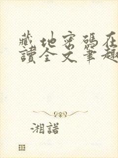 藏地密码在线阅读全文笔趣阁