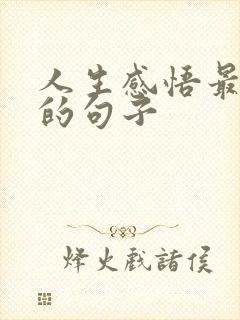 人生感悟最精辟的句子