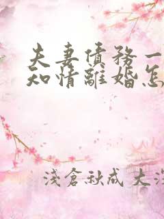 夫妻债务一方不知情离婚怎么处理