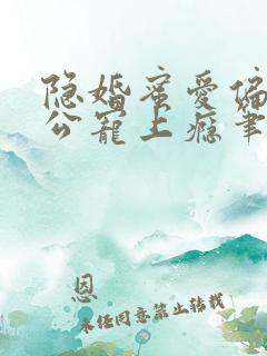 隐婚蜜爱偏执老公宠上瘾笔趣