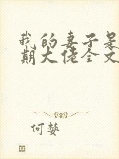我的妻子是大乘期大佬全文下载