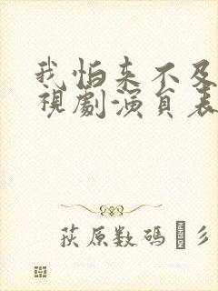 我怕来不及 电视剧演员表