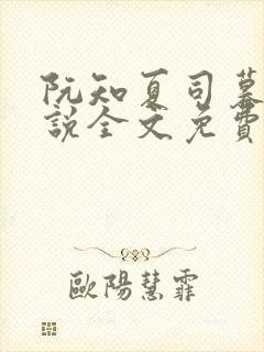 阮知夏司暮寒小说全文免费无弹窗