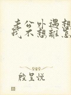 老公外遇想离婚我不想离怎么办