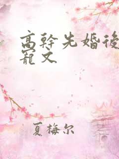 高干先婚后爱甜宠文