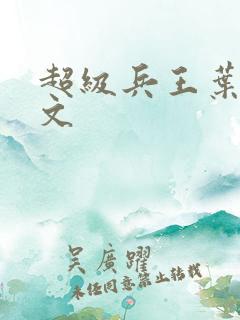 超级兵王叶谦全文