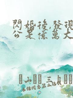 闪婚后,发现老公是亿万大佬 txt