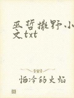 巫哲撒野小说原文txt