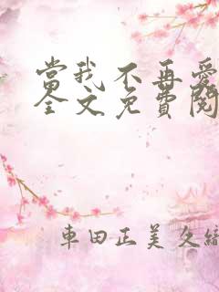 当我不再爱你时全文免费阅读