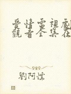 爱情电视剧免费观看全集在线观看韩剧