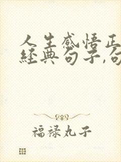 人生感悟正能量经典句子,句句精辟有哲理
