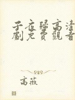 子夜归高清电视剧免费观看全集
