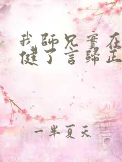 我师兄实在太稳健了言归正传小说