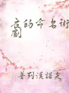 夜的命名术有声剧