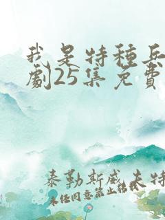 我是特种兵电视剧25集免费观看