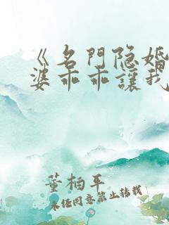 《名门隐婚:老婆乖乖让我宠》