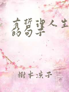 有哲理人生感悟的句子