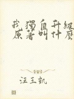 我独自升级小说原著叫什么