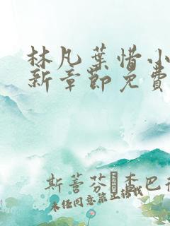 林凡叶惜小说最新章节免费阅读