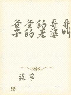 爸爸的哥哥的儿子的老婆叫什么
