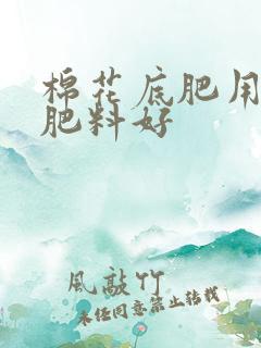 棉花底肥用什么肥料好