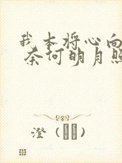 我本将心向明月 奈何明月照沟渠什么意思