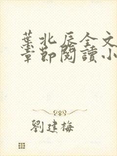 叶北辰全文最新章节阅读小说