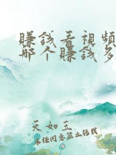 赚钱看视频软件哪个赚钱多又快
