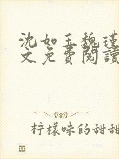 沈如玉魏瑾风全文免费阅读无弹窗