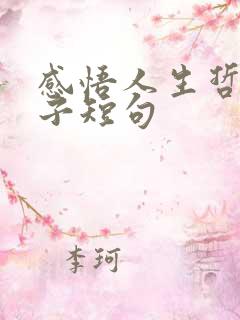 感悟人生哲理句子短句