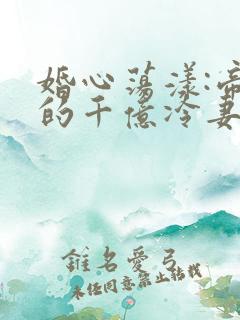 婚心荡漾:帝少的千亿冷妻