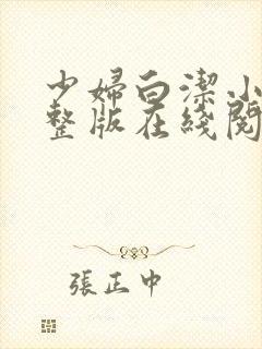 少妇白洁小说完整版在线阅读
