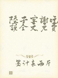 陆子宴谢晚凝小说全文免费阅读
