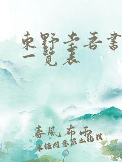 东野圭吾书顺序一览表