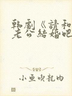 韩剧《请和我的老公结婚吧》日剧