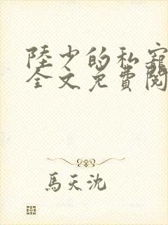 陆少的私宠罪妻全文免费阅读