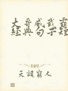 大哥威武霸气的经典句子短句
