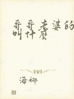 哥哥老婆的弟弟叫什么