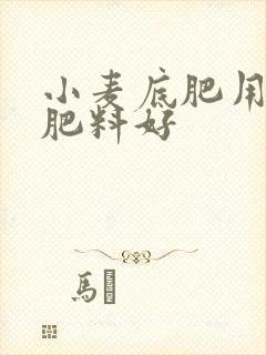 小麦底肥用什么肥料好