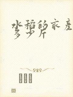 水稻的亩产量是多少斤
