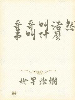 哥哥叫浩然,弟弟叫什么