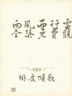 向风而行电视剧全集免费观看高清