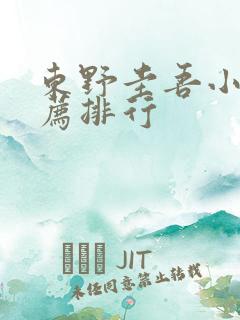 东野圭吾小说推荐排行