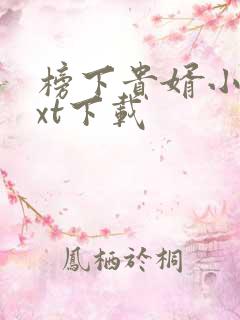 榜下贵婿小说txt下载
