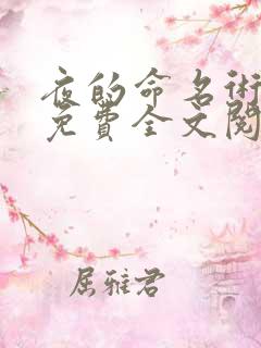 夜的命名术小说免费全文阅读下载