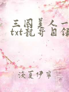 三国美人一锅煮txt龙哥目录